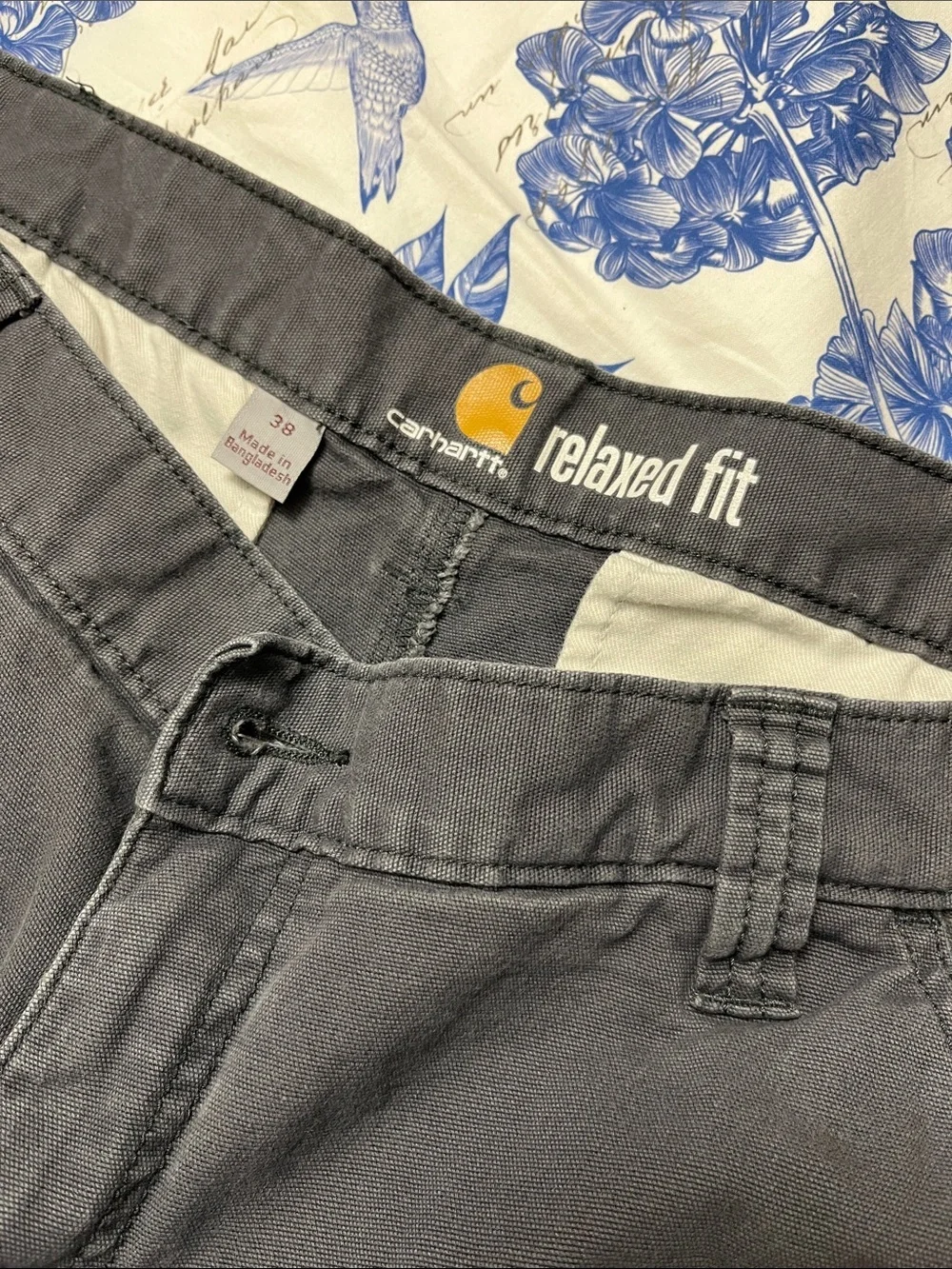 Carhartt Men's Slate Gray Cargo Shorts with Utility Pockets Size 38
